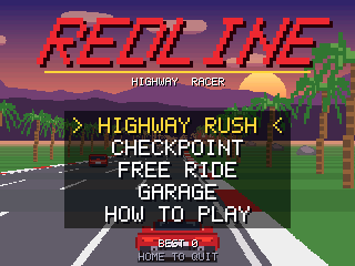 Redline title screen